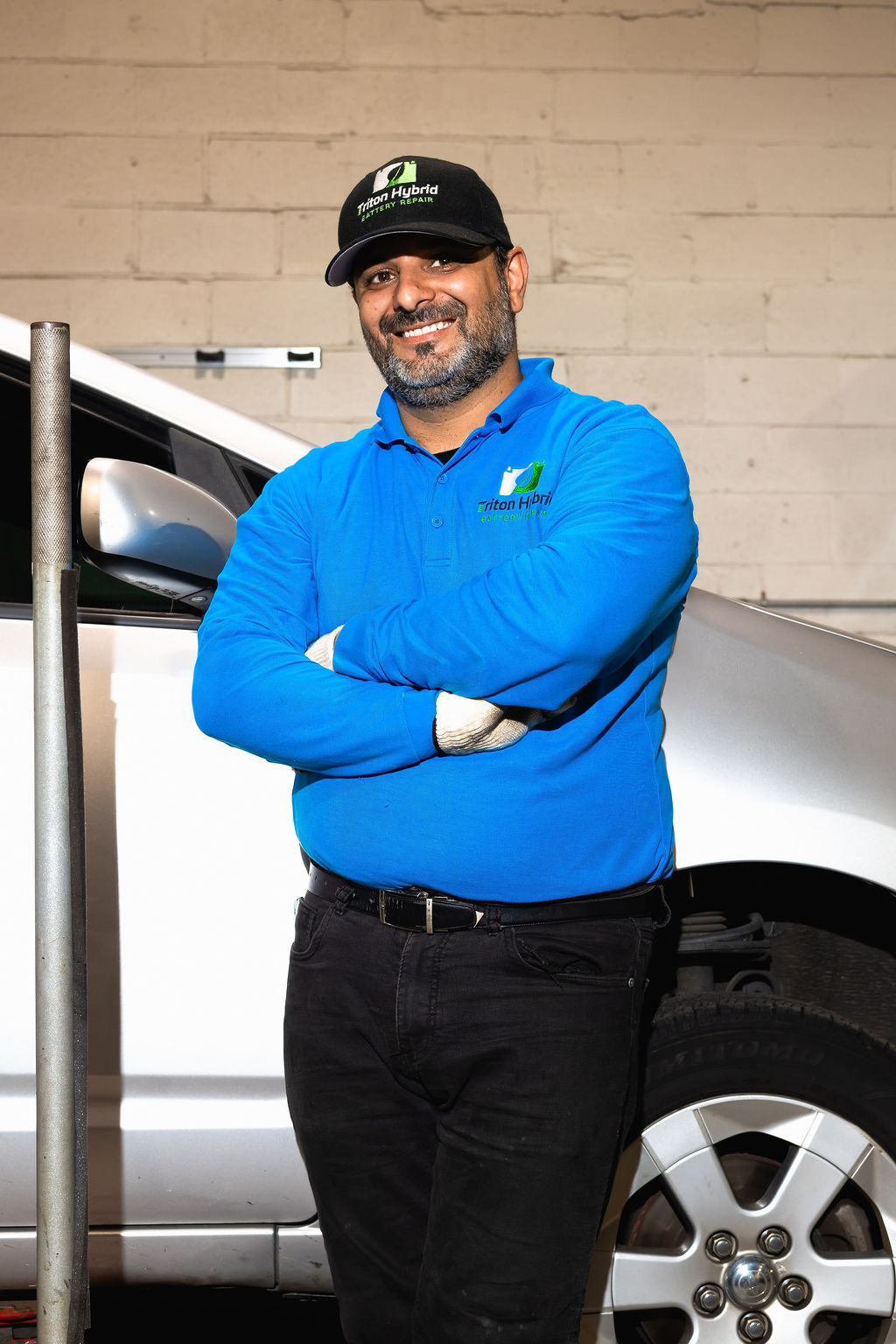 Sal, owner of Triton Hybrid Battery Repair, in his Lorton VA shop where hybrid AC systems are serviced